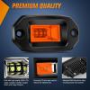 Nilight 2Pcs 40W Flush Mount LED Pods Flood LED Work Light Bar, Off Road Backup Driving Lights Fog Lamp for Jeep Bumper ATV UTV SUV Truck Boat(4 Inch 20W Amber Light)
