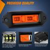 Nilight 2Pcs 40W Flush Mount LED Pods Flood LED Work Light Bar, Off Road Backup Driving Lights Fog Lamp for Jeep Bumper ATV UTV SUV Truck Boat(6 Inch 40W Amber Light)