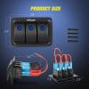 Nilight 3 Gang Aluminum Panel Toggle Dash 5 Pin On/Off Pre-Wired Rocker Switch Holder with 16 AWG LED Light Bar Wiring Harness Kit – 2 Leads 12V for Automotive Car Marine Boat, 2 Years Warranty
