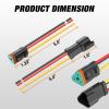 Nilight 3 Pin DT Connectors 16AWG 6 Kits Male & Female Electrical Connector Waterproof Plug and Play w/Heat Shrink Butt Terminals for Automotive Cars Truck Motorcycle Marine Boats