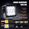 Nilight 4 Inch LED Pod Lights Heated Lens with DRL 60 W Square Super Spot w/ 16AWG Wiring Harness Kit Offroad Anti Freeze Function Work Light for Truck UTV ATV SUV Jeep(4 Inch Heated Lens LED Pod with Amber DRL)