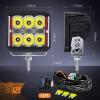 Nilight 4 Inch LED Pod Lights Heated Lens with DRL 60 W Square Super Spot w/ 16AWG Wiring Harness Kit Offroad Anti Freeze Function Work Light for Truck UTV ATV SUV Jeep(4 Inch Heated Lens LED Pod with Amber DRL)