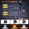Nilight 4 Inch LED Pod Lights Heated Lens with DRL 60 W Square Super Spot w/ 16AWG Wiring Harness Kit Offroad Anti Freeze Function Work Light for Truck UTV ATV SUV Jeep(4 Inch Heated Lens LED Pod with Amber DRL)