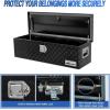 Nilight 44 Inch Truck Tool Box Heavy Duty Aluminum Stripes Plated Pick Up Truck Bed Toolboxes 44″x15″x15″ Waterproof Storage Organizer for Bed of Truck RV Trailer with Side Handle Lock Keys, Black(39″x13″x10″)