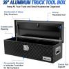 Nilight 44 Inch Truck Tool Box Heavy Duty Aluminum Stripes Plated Pick Up Truck Bed Toolboxes 44″x15″x15″ Waterproof Storage Organizer for Bed of Truck RV Trailer with Side Handle Lock Keys, Black(39″x13″x10″)