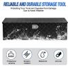 Nilight 44 Inch Truck Tool Box Heavy Duty Aluminum Stripes Plated Pick Up Truck Bed Toolboxes 44″x15″x15″ Waterproof Storage Organizer for Bed of Truck RV Trailer with Side Handle Lock Keys, Black(44″x15″x15″)