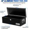 Nilight 44 Inch Truck Tool Box Heavy Duty Aluminum Stripes Plated Pick Up Truck Bed Toolboxes 44″x15″x15″ Waterproof Storage Organizer for Bed of Truck RV Trailer with Side Handle Lock Keys, Black(30″x13″x9.6″)