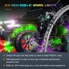Nilight 4PCS 15.5inch Double Row LED Wheel Ring Lights RGB with APP and Remote Control Neon Lights w/Turn Signal and Braking Function Dual Row for Car Van SUV Truck(Dream Color-Double Row)