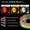 Nilight 4PCS 15.5inch Double Row LED Wheel Ring Lights RGB with APP and Remote Control Neon Lights w/Turn Signal and Braking Function Dual Row for Car Van SUV Truck(RGB-Double Row)
