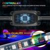 Nilight 4PCS 15.5inch Double Row LED Wheel Ring Lights RGB with APP and Remote Control Neon Lights w/Turn Signal and Braking Function Dual Row for Car Van SUV Truck(RGB-Single Row)