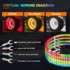 Nilight 4PCS 15.5inch Double Row LED Wheel Ring Lights RGB with APP and Remote Control Neon Lights w/Turn Signal and Braking Function Dual Row for Car Van SUV Truck(Dream Color-Double Row)