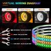 Nilight 4PCS 15.5inch Double Row LED Wheel Ring Lights RGB with APP and Remote Control Neon Lights w/Turn Signal and Braking Function Dual Row for Car Van SUV Truck(RGB-Single Row)