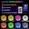 Nilight 4PCS 15.5inch Double Row LED Wheel Ring Lights RGB with APP and Remote Control Neon Lights w/Turn Signal and Braking Function Dual Row for Car Van SUV Truck(RGB-Single Row)
