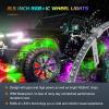 Nilight 4PCS 15.5inch Double Row LED Wheel Ring Lights RGB with APP and Remote Control Neon Lights w/Turn Signal and Braking Function Dual Row for Car Van SUV Truck(Dream Color-Single Row)