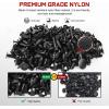 Nilight 700Pcs Car Push Retainer Clips & Auto Fasteners Assortment -30 Most Popular Sizes Nylon Bumper Fender Rivets with 10 Cable Ties and Remover for Toyota GM Ford Toyota Honda Chrysler(black)