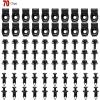 Nilight 700Pcs Car Push Retainer Clips & Auto Fasteners Assortment -30 Most Popular Sizes Nylon Bumper Fender Rivets with 10 Cable Ties and Remover for Toyota GM Ford Toyota Honda Chrysler(70Pcs Extruded U-nuts)