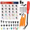 Nilight 845Pcs Car Push Retainer Clips Auto Fasteners Assortment 24 Most Popular Sizes Nylon Bumper Fender Rivets with 10 Cable Ties and Fasteners Remover for GM Ford Lexus Honda Chrysler Mazda(935Pcs Clips + Remover)