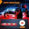 Nilight 8PCS Truck Pickup Bed Light 24LED Red Cargo Rock Lighting Kits with Switch for Van Off-Road Under Car Side Marker Foot Wells Rail