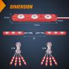Nilight 8PCS Truck Pickup Bed Light 24LED Red Cargo Rock Lighting Kits with Switch for Van Off-Road Under Car Side Marker Foot Wells Rail