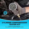 Nilight Cylinder Leak Down Tester, Gasoline Engine Compression Dual Gauge Leakdown Detector Automotive Tool Set with 10 12 14mm Spark Plugs(11pcs)