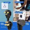 Nilight Dryer Adapter Cord 30 Amp to 30Amp 4 Prong 125V/250V 7500 Watt Pure Copper New Outlet Old Plug Conversion Heavy Duty 10 Gauge Wire 14-30P 10-30R 30M/30F(10-30P to 14-30R w/Ground Wire Black)