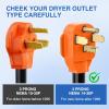 Nilight Dryer Adapter Cord 30 Amp to 30Amp 4 Prong 125V/250V 7500 Watt Pure Copper New Outlet Old Plug Conversion Heavy Duty 10 Gauge Wire 14-30P 10-30R 30M/30F(New dryer plug to EV)