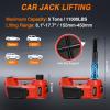 Nilight Electric Car Jack 3 Ton 6600LBS Floor Jack Kit Automatic 12V Electric Scissor Lift Jack Portable Repair Tool with Remote Control Double Jack Pads for Car Tire Change Replacement, Orange Red(5 T w Impact Wrench)
