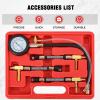 Nilight Fuel Pressure Gauge Tester Kit with Quick Connected Hose, 0-100 PSI Fuel Pressure Tester Tool with 6.30 7.89 9.49 Fuel Line Fittings, 4PCS(Basic A)