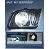 Nilight Headlight Assembly Compatible with 2005 2006 2007 2008 2009 Ford Mustang Headlamps Replacement Black Housing Clear Reflector Upgraded clear Lens Driver and Passenger Side(Black Housing + Clear Reflector)