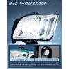 Nilight Headlight Assembly Compatible with 2005 2006 2007 2008 2009 Ford Mustang Headlamps Replacement Black Housing Clear Reflector Upgraded clear Lens Driver and Passenger Side(Chrome Housing + Clear Reflector)