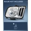 Nilight Headlight Assembly Compatible with 2005 2006 2007 2008 2009 Ford Mustang Headlamps Replacement Black Housing Clear Reflector Upgraded clear Lens Driver and Passenger Side(Chrome Housing + Clear Reflector)