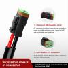 Nilight LED Light Bar Wiring Harness 2 PCS 12 AWG Extension Kit 10 Feet for Off Road Work Lights Driving Fog Boat Lighting(16AWG -10FT 2Pin DT)
