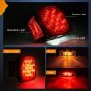 Nilight LED Trailer Light Kit Square Stop Turn Tail Red Amber Side Marker lights Third Brake ID Bar for 12V Utility Boat Camper RV Trucks Marine Snowmobile
