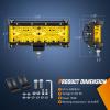 Nilight Led Light Bar 2PCS 6.5 Inch Amber 120W Spot Flood Combo 12000LM Waterproof Triple Rows Off Road Fog Lights with 16AWG Wiring Harness Kit-2 Lead, 2 Year Warranty(Yellow Side Shooter Pods + Wiring)