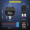 Nilight Momentary Rocker Switch (ON)-Off-(ON) Toggle Switches DPDT 7Pin 12V 24V on Off on LED Switch for Cars Trucks Caravans Boats Winch Pump with Jumper Wire(2PCS Momentary EXT RET)