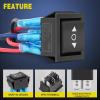 Nilight Momentary Rocker Switch (ON)-Off-(ON) Toggle Switches DPDT 7Pin 12V 24V on Off on LED Switch for Cars Trucks Caravans Boats Winch Pump with Jumper Wire(Polarity Reverse Switch)
