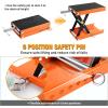 Nilight Motorcycle Lift Jack 1100 LBS Scissor Jack Stand Lift from 3.4″ to 14.2″ with Wide Deck Crank Handle Steel Scissor Hoist Garage Repair Lifter Table Jacks for Motorcycles ATV Dirt Bike, Red(Orange w Safety Pin)