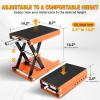 Nilight Motorcycle Lift Jack 1100 LBS Scissor Jack Stand Lift from 3.4″ to 14.2″ with Wide Deck Crank Handle Steel Scissor Hoist Garage Repair Lifter Table Jacks for Motorcycles ATV Dirt Bike, Red(Orange w Safety Pin)