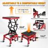 Nilight Motorcycle Lift Jack 1100 LBS Scissor Jack Stand Lift from 3.4″ to 14.2″ with Wide Deck Crank Handle Steel Scissor Hoist Garage Repair Lifter Table Jacks for Motorcycles ATV Dirt Bike, Red(Red Hydraulic Lift Table)