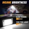 Nilight RV Exterior Lights 13 Inch Porch Light 1PC Amber Beam 12V 24V LED Scene Cargo Lighting White Aluminum Housing for RVs Trailers Travel Campers 5th Wheels Motorhome SUV Truck(White Light & White Housing)