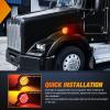Nilight Round Double Face Fender Pedestal Light 2PCS 48LED Amber Red Brake Turn Marker Tail Lights w/Stud Mount for Mack Kenworth Freightliner Truck Trailer Towing(2Pcs Trailer Fender Lights)