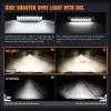 Nilight Side Shooter LED Pods with DRL 6.5 Inch 2089LM Spot Flood Combo Light Bar w/ 16AWG Wiring Kit for Fog Driving Auxiliary Lamp on Truck ATV UTV Jeep(6.5 Inch sideshooter light w/ white DRL)