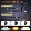 Nilight Side Shooter LED Pods with DRL 6.5 Inch 2089LM Spot Flood Combo Light Bar w/ 16AWG Wiring Kit for Fog Driving Auxiliary Lamp on Truck ATV UTV Jeep(6.5 Inch sideshooter light w/ amber DRL)