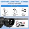 Nilight Tesla to J1772 Adapter 48A 250AC, Fit for All J1772 EVs All J1772 EVs, Portable Charger Adapter Compatible with Tesla Destination Charger Mobile Connector Wall Connector(Tesla to J1772 Adapter)