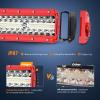 Nilight ZH408 52Inch 783W Curved Triple Row Flood Spot Combo Beam Led Bar 78000LM Driving Lights with 12AWG Heavy Duty 12V 5Pin Rocker Switch Wiring Harness Kit-1 Lead,waterproof(50inch Light Bar Red Shell)