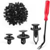 Nilight 101Pcs Engine Under Cover Push-Type Retainer for Lexus &Toyota Clips 90467-07201 Front Bumper Nut Grommet Avalon & Camry 90189-06193 Liner Screw Bolt 90159-60477 with Fastener Remover(For GM Toyota Lexus)