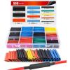 Nilight 130 Pcs 3:1 Heat Shrink Tubing Kit Dual Wall Adhesive Sleeve Tube Electrical Wire Cable Wrap Tube Assortment with Storage Case for DIY(560Pcs 2:1 Heat Shrink Tubing)