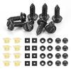 Nilight 200PCS Car Retainer Clips 6mm 7mm 8mm 9mm 10mm Expansion Screws Replacement Kit Bumper Push Rivet Clips for GM Ford Toyota Honda Chrysler Nissan(8Set License Plate Screw Kit)