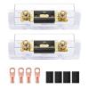 Nilight 2PCS 200A ANL Fuse Holder ANL Blade Fuse 4PCS 5/16″ Copper Wire Lugs for 0 2 4 AWG Cables Used for car Audio Amplifier High Current Applications(150A)