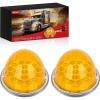 Nilight 34 LED Dual Face Watermelon Light 2PCS Amber and Red Clear Lens Auxiliary Side Marker Clearance Turn signal Brake Pedestal Lights IP68 Waterproof for Trailer Semi Trucks Pickup Camper RV(Amber)